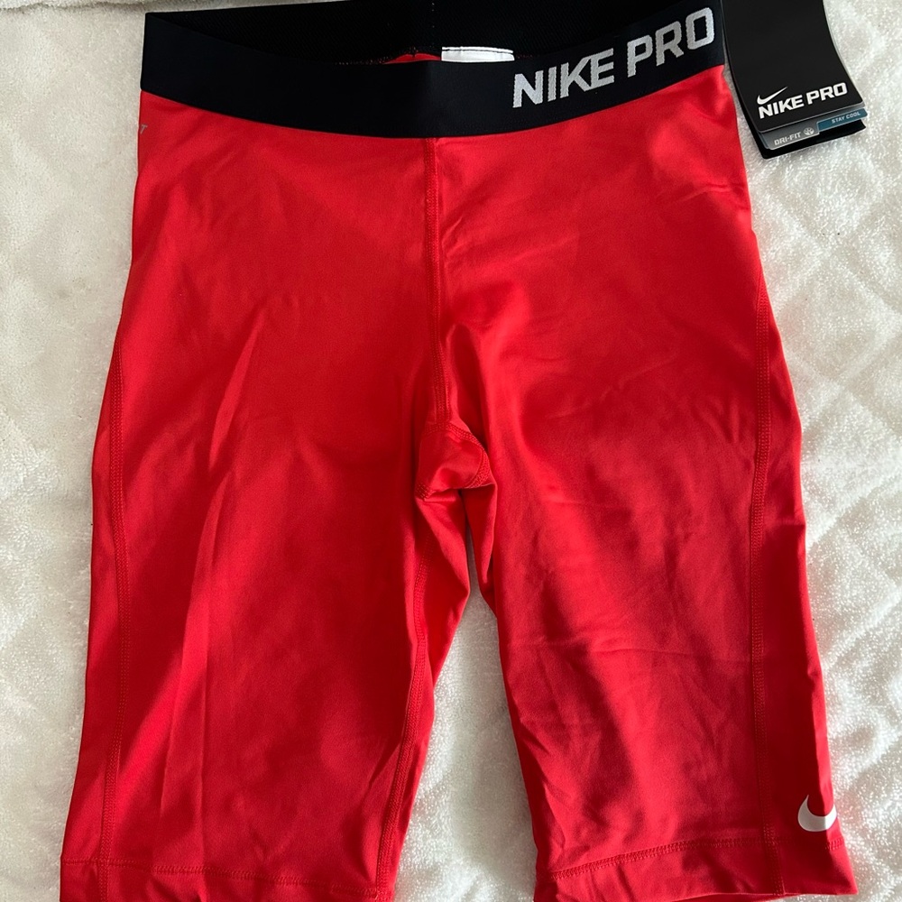 Nike Pro Dri-FIT Shorts Women’s Red-Orange Size M NWT
